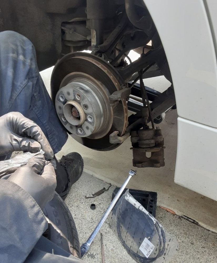Brake service in progress at a Newport News home